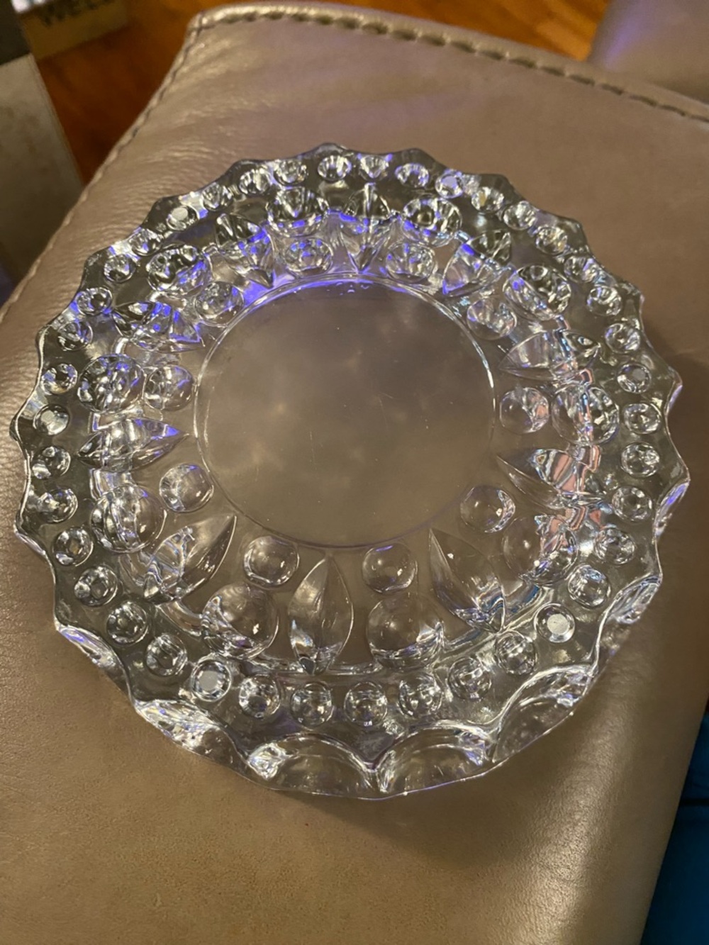 Vintage Clear Pressed Glass Decorative Ashtray - Picture 3 of 3